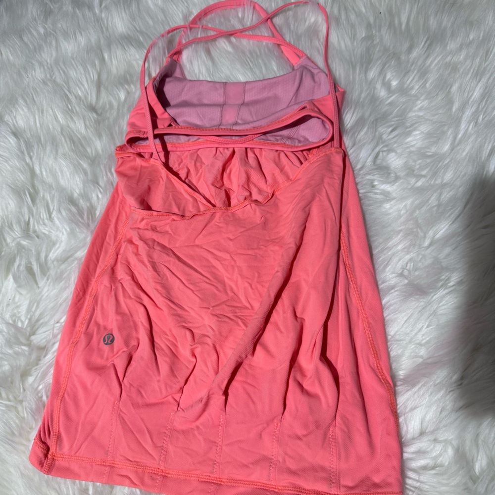 Lululemon pink open back tank size 4